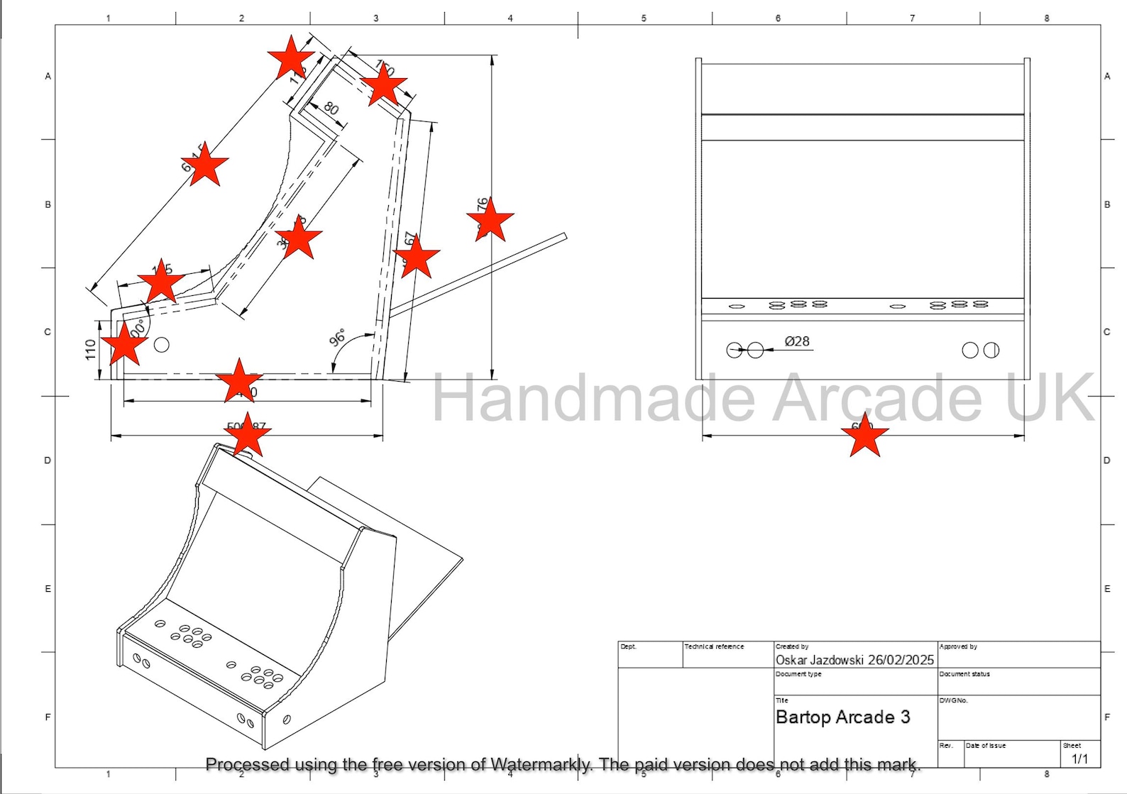 24” Bartop Arcade Cabinet Design Plans With Fusion360 CAD Project File ...