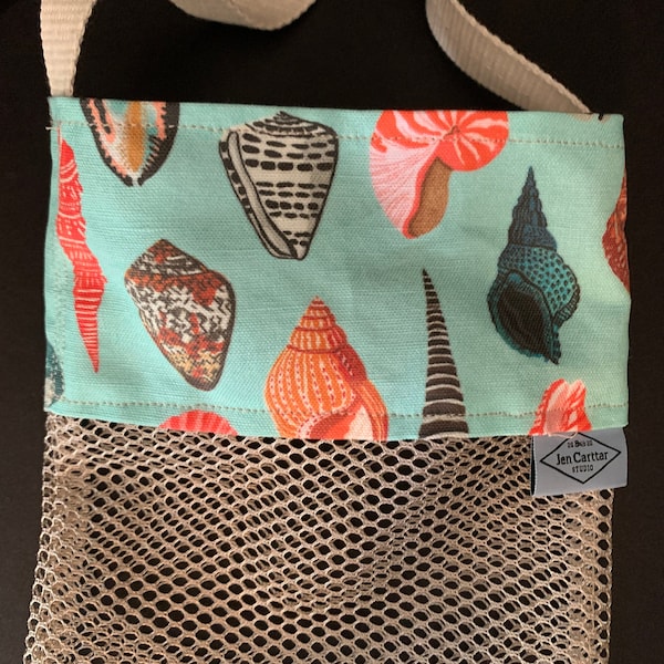 Shell collecting bag, sea shell bag, beach bag