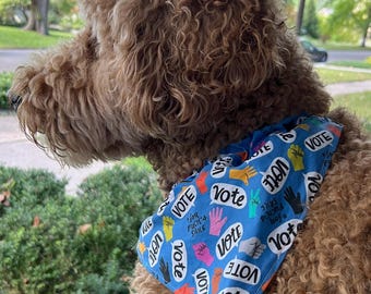 VOTE dog/pet bandana--multiple fabrics