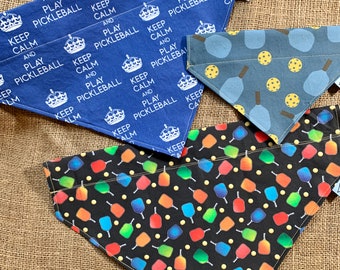 Pickleball themed dog/pet bandana-over the collar