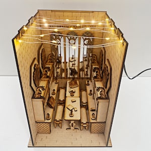 Library for Wizards and Witches, Extra Wide with bookcases, books and furniture - Laser Cut or CNC digital SVG File
