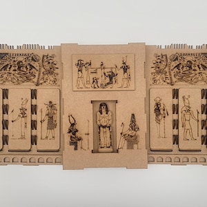 Tumba egipcia, Cámara funeraria del sarcófago de la pirámide del faraón - Corte láser o archivo SVG digital CNC