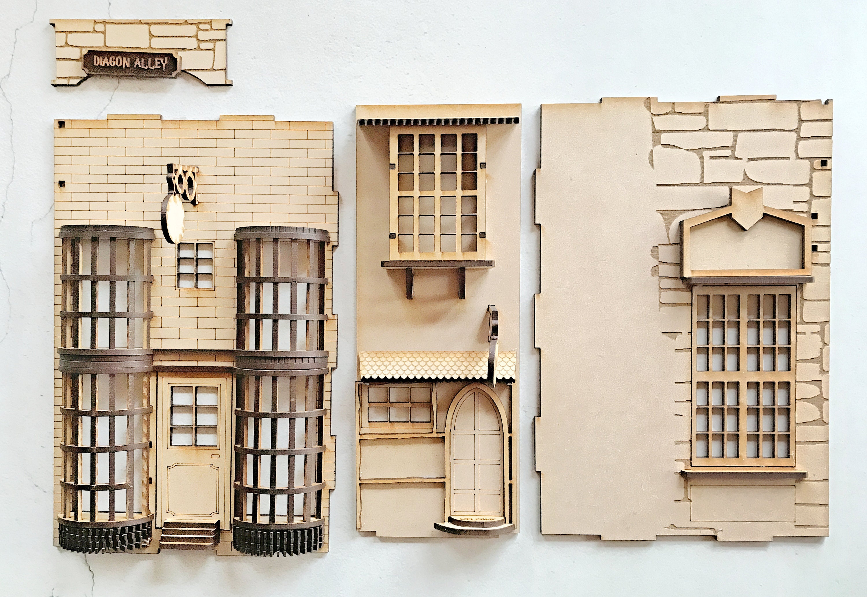 Diagon Alley Inspired Book Nook Magic Alleyway Laser Cut Etsy