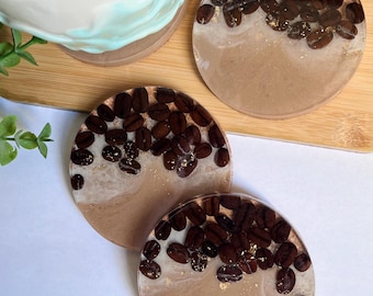 Espresso Coffee Bean Coasters- set of four