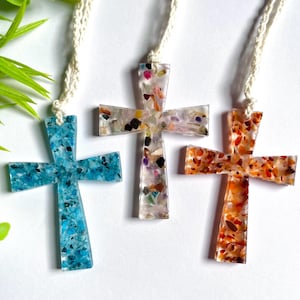Cross Charm Rear View Mirror Hanging Decor