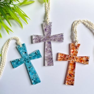 Cross Charm Rear View Mirror Hanging Decor