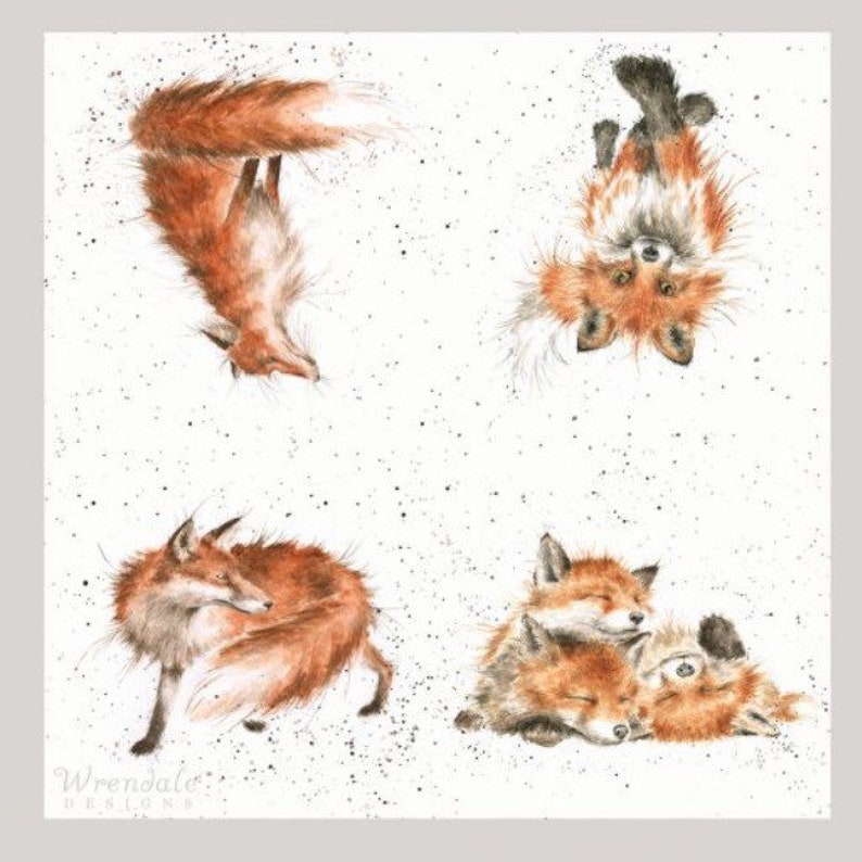 Decoupage Napkins / Wrendale napkins / foxes fox / set of 2 / Etsy