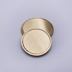 Brass Coin Blanks - Challenge Coin - Reed Edge - Grooved - Brushed Finish - 32mm, 40 mm