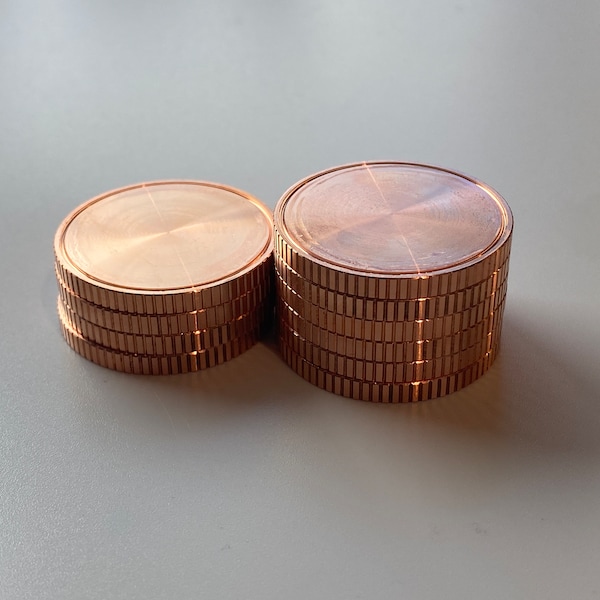 Copper Coin Blanks - 1 1/4 " x 1/8" - American Made - Reeded Edge - Faceted Edge - Knurled Edge