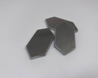 Oblong Aluminum Hexagons 3/4" x 1 1/2" x 8 Gauge Qty - 5