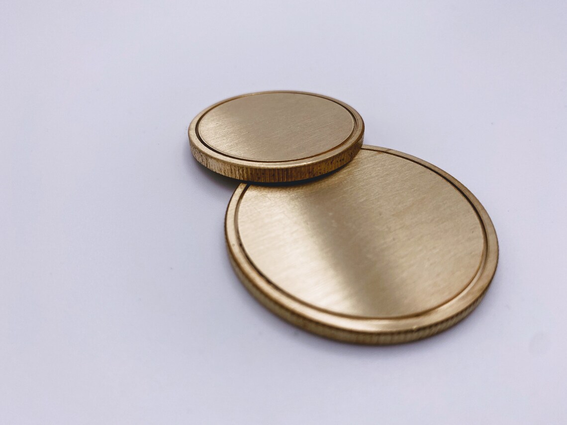 Brass Coin Blanks Challenge Coin Reed Edge Grooved - Etsy