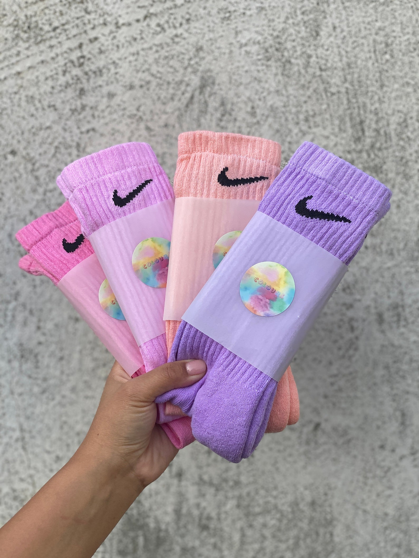 pastel tie dye socks