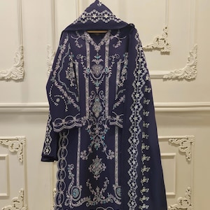 Agha Noor Original 2 Piece Lawn Embroidered Shirt & Dupatta Pakistani Indian Bangladeshi Designer Ready To Wear