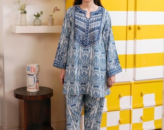 Agha Noor Dress Cambric Cotton Embroidered Shirt & Pant Pakistani Indian Bangladeshi Ready to Wear