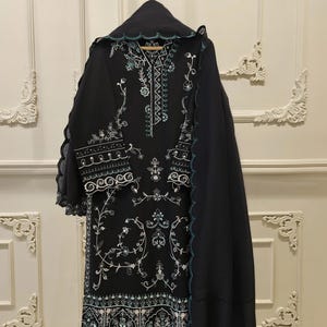 agha noor black dress Agha Noor beautiful back chiffon frock back in stock @trendsandstylepk Dm for details or to place your order