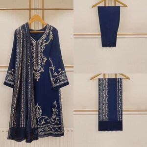 Agha Noor Dress Original 3 Piece Pure Cotton Net Dress Black