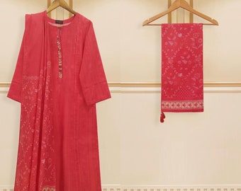 Agha Noor Embroidered Cambric Cotton Pakistani Dress