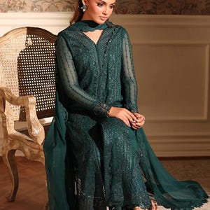 chiffon embroidered dress pakistani Azure Brand Original Designer Wear Royal Sapphire Blue Brand COLOR:PORT crinkle chiffon dresses pakistani 春 Still searching for the