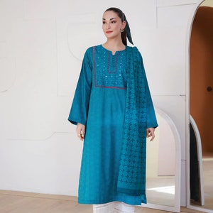 Agha Noor Original Lawn Embroidered Shirt With Dupatta Pakistani Indian Bangladeshi Designer Ready to Wear