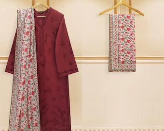 Agha Noor Embroidered Lawn Dress - Pakistani Designer Wear