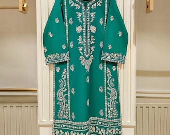 Agha Noor Embroidered Lawn Shirt & Pant Set - Pakistani Designer