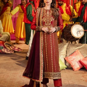 Asim Jofa Original Chiffon Embroidered Chamak Dhamak Collection Pakistani Designer Wear Size XL