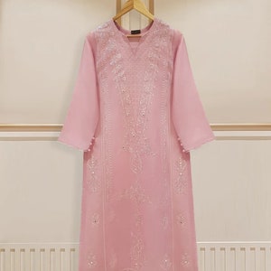 Agha Noor Original Jacquard Lawn Embroidered Mirror Work Shirt|Kurti|Kurta Pakistani Indian Designer Ready To Wear