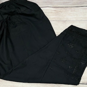 Cotton Embroidered Shalwar Pakistani Indian Wear Pant Trouser Black