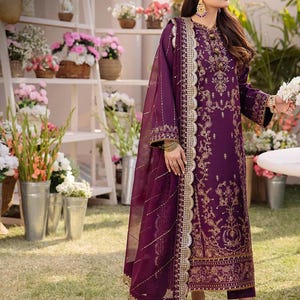 Asim Jofa Original Boski Silk Embroidered Pakistani Designer Wear