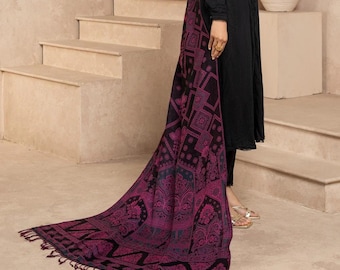 Wool Jacquard Shawl Pakistani Winter Collection