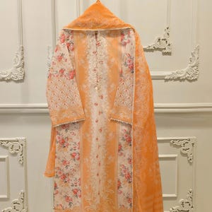 Agha Noor Original 2 Piece Lawn Embroidered Shirt & Dupatta Pakistani Indian Bangladeshi Designer Ready To Wear