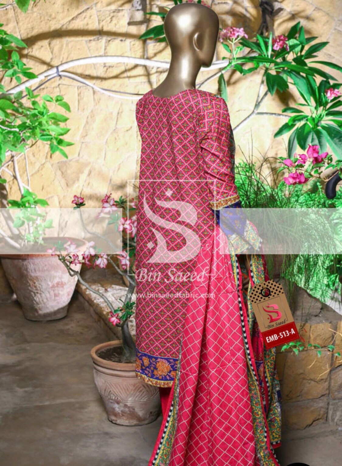 Bin Saeed Lawn Embroidered Dress Pakistani shalwar Kameez Suit | Etsy