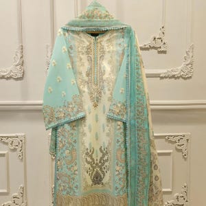 Agha Noor Original 2 Piece Lawn Embroidered Shirt & Dupatta Pakistani Indian Bangladeshi Designer Ready To Wear