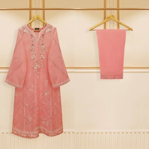 Agha Noor Cambric Cotton Embroidered 2 Piece Pakistani Indian Bangladeshi Ready to Wear