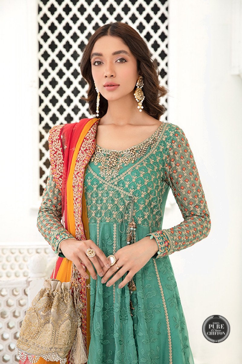 sachin and babi light blue dress Maria B Formal Collection