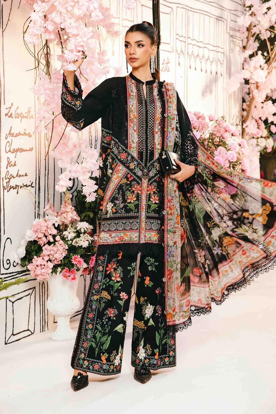 green emerald velvet dress Maria B | Mbroidered 2025 main image 1