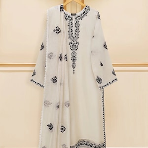 cotton white slip dress Merlette wide strap dress silk Black Tie Wedding Dresses Color:Blue Birds-Poplin tonal embroidery