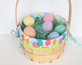Crochet pastel Easter egg set | Plush amigurumi eggs | Spring decoration | Baby's first Easter | Basket NOT included