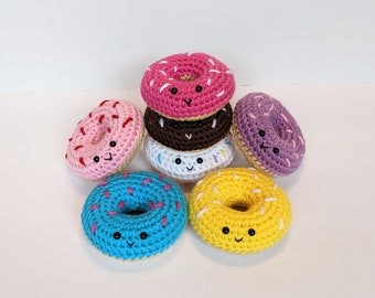 Crochet donut plush, Kawaii donut, Play food