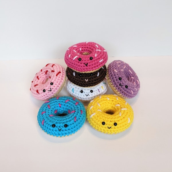 Crochet donut plush, Kawaii donut, Play food