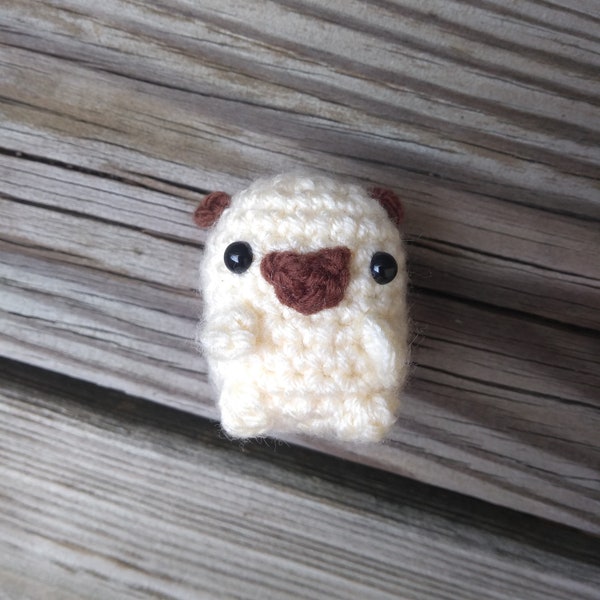 Mini pug plush | Pug keychain | Bag charm | Crochet pug | Dog keychain