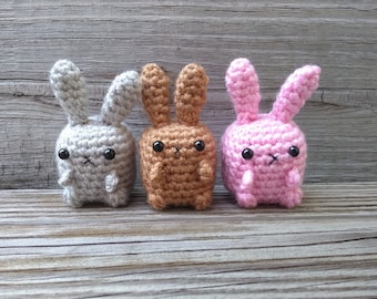 Mini bunny plush | Easter basket stuffer | Bunny keychain | Crochet bunny | Animal keychain