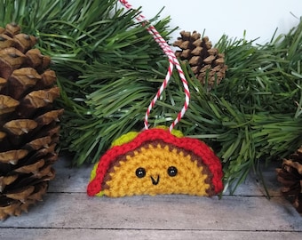Taco ornament | Crochet taco plush | Christmas food ornament