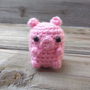 Mini pig plush | Pig keychain | Crochet pig | Bag charm | Stuffed animal