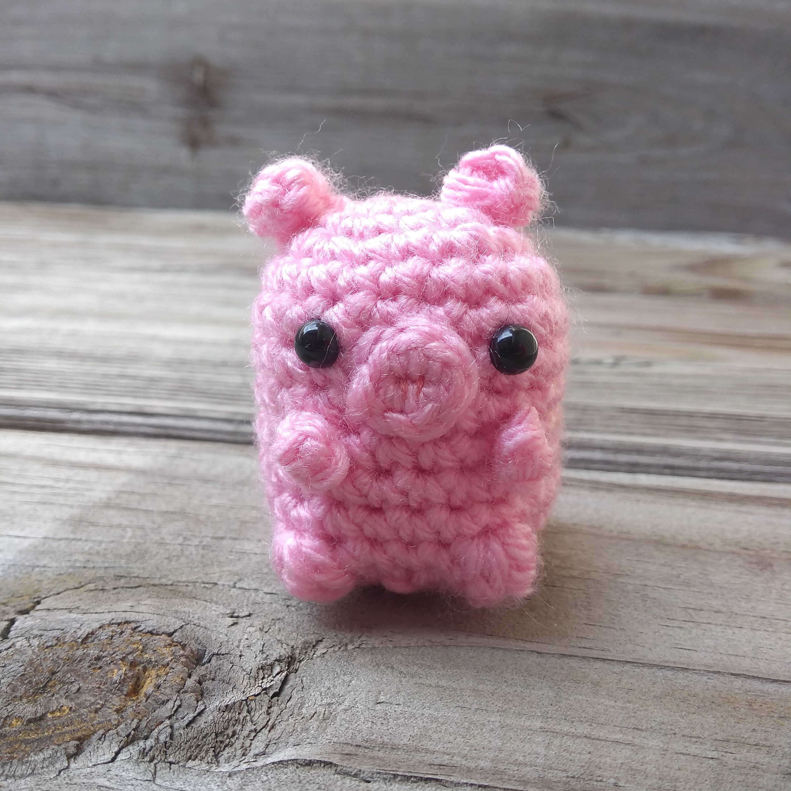 Mini pig plush Pig keychain Crochet pig Bag charm Etsy