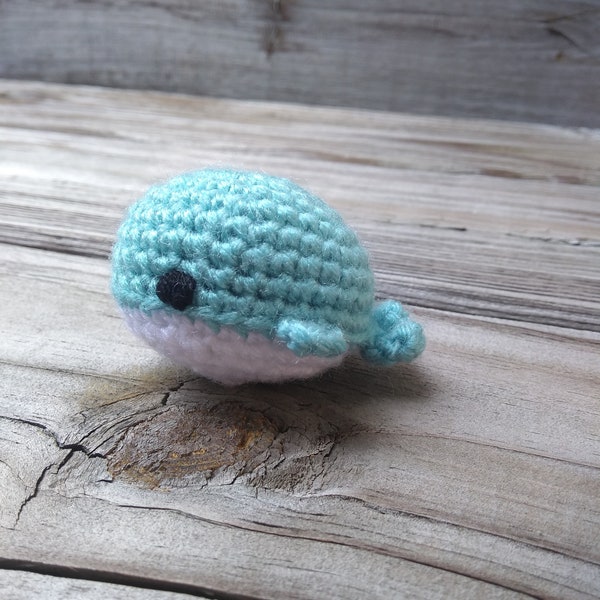 Mini crochet whale plush, whale keychain, stuffed sea creature