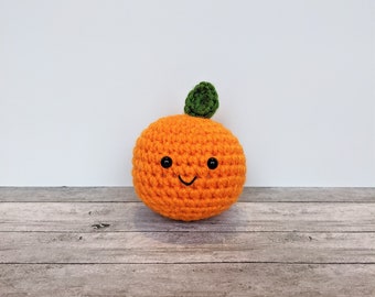 Crochet orange plush stress ball | Kawaii orange | Fruit plush | Play food