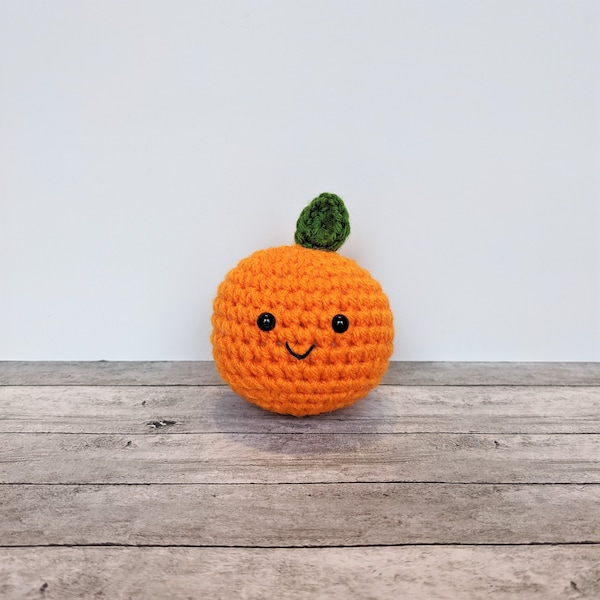 Crochet orange plush stress ball | Kawaii orange | Fruit plush | Play food