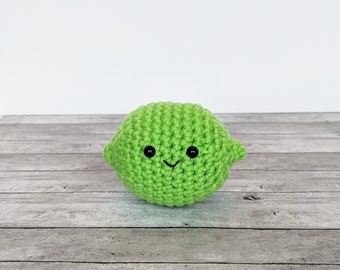 Crochet lime stress ball plush | Kawaii lime | Amigurumi fruit | Play food