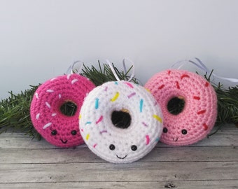 Donut ornament | Crochet donut plush | Christmas decoration